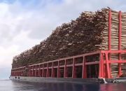 Viral Kapal Bermuatan Kayu Gelondongan Lewati Perairan Belitung Timur