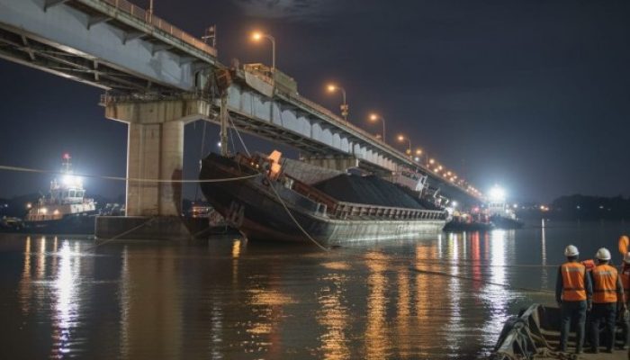 Insiden Berulang di Jembatan Mahulu, Pelindo Pastikan Tongkang Hantam Pilar di Luar SOP
