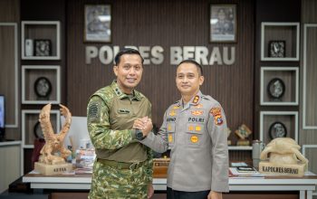 Kapolres Berau Terima Kunjungan Dandim 0902/Berau, Perkuat Soliditas TNI–Polri dan Dukung Ketahanan Pangan Nasional